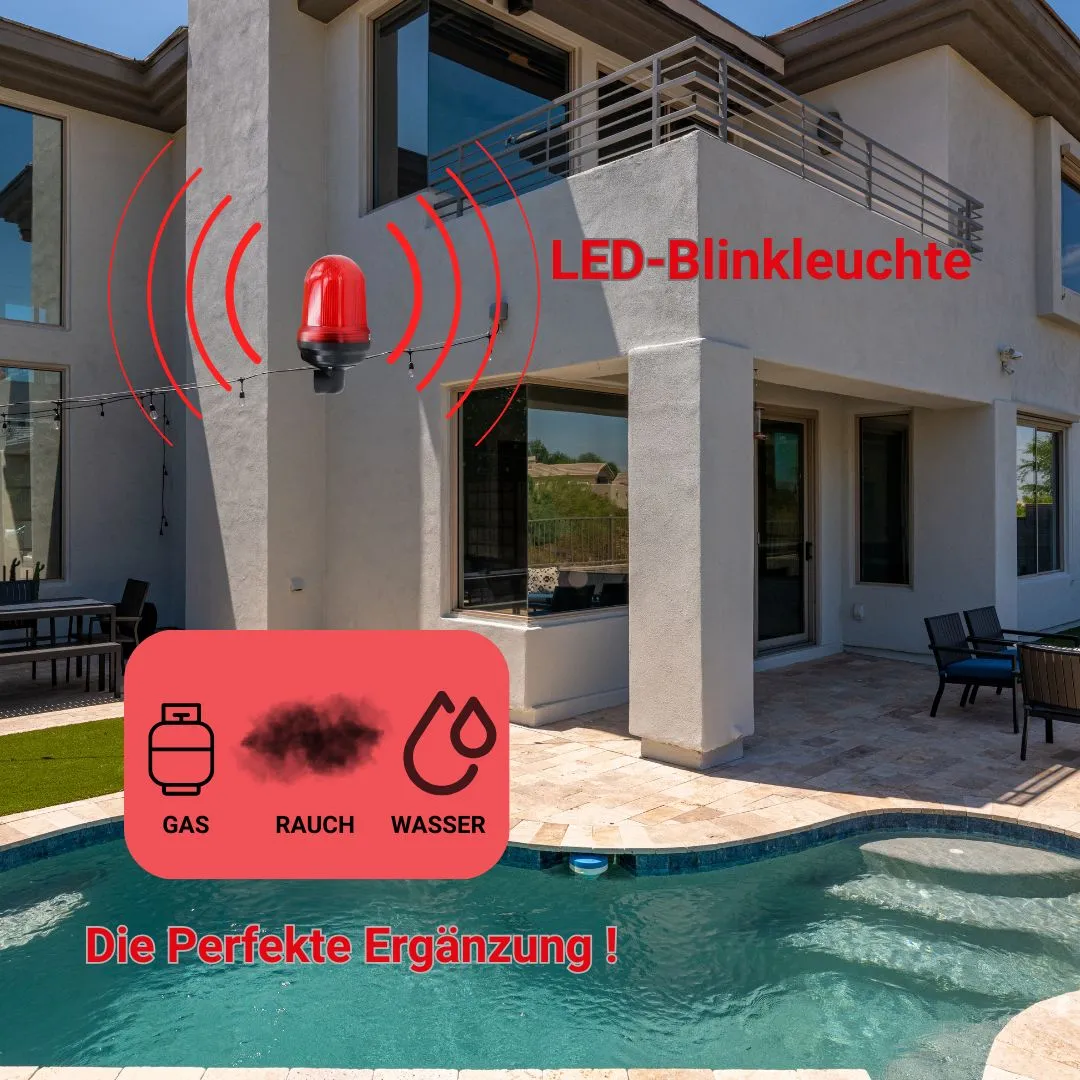 Schabus LED-knipperlicht 230V met muurbeugel IP65