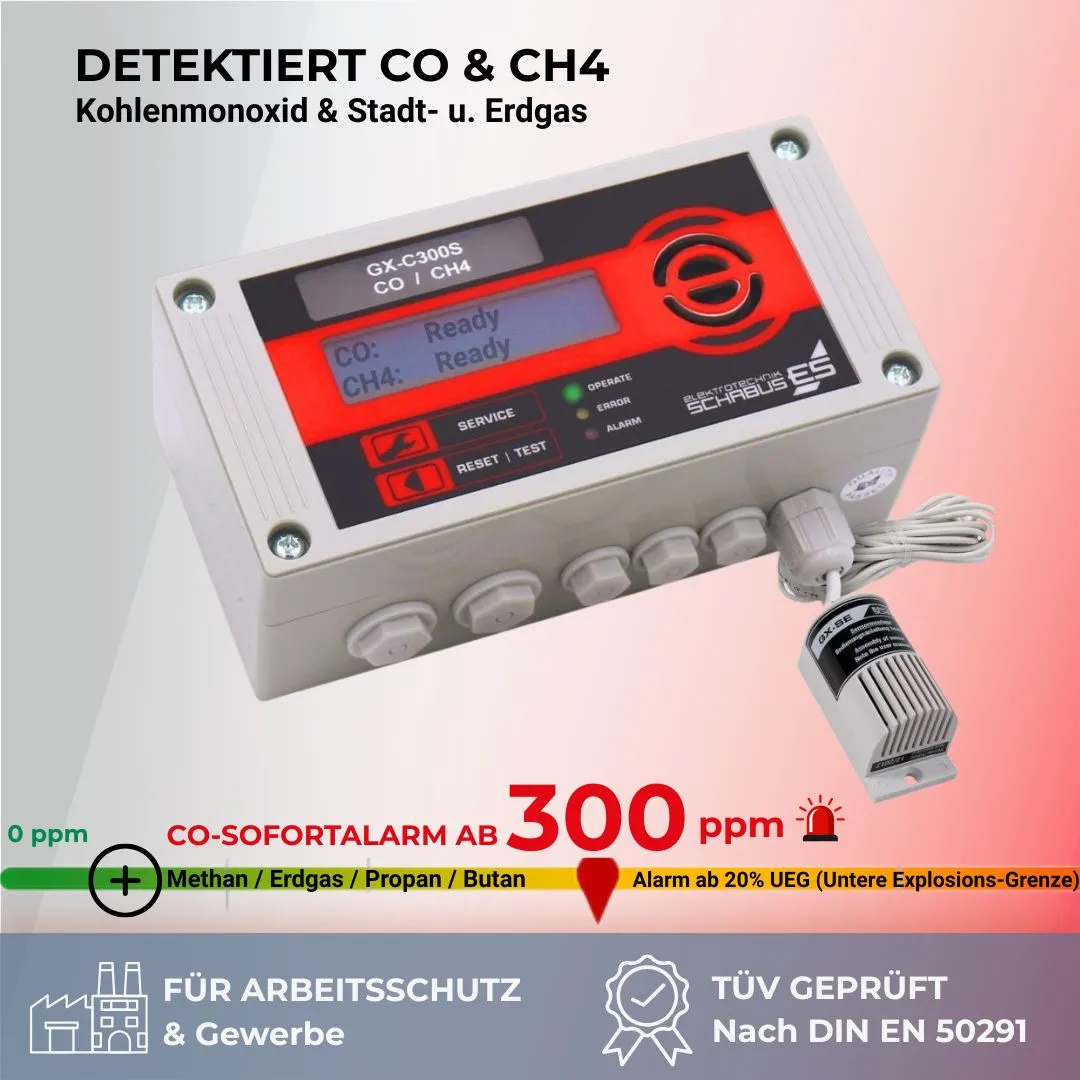 Schabus GX-C300S CO- en gasmelder met externe sensor