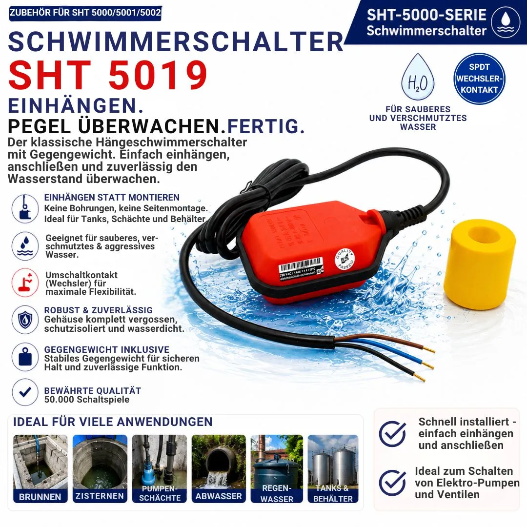 Schabus SHT 5019 vlotterschakelaar vuil water 1,75 m