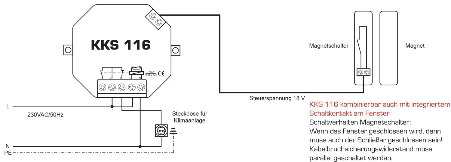 Schabus KKS 116 klimaatbesturing inbouw kabel