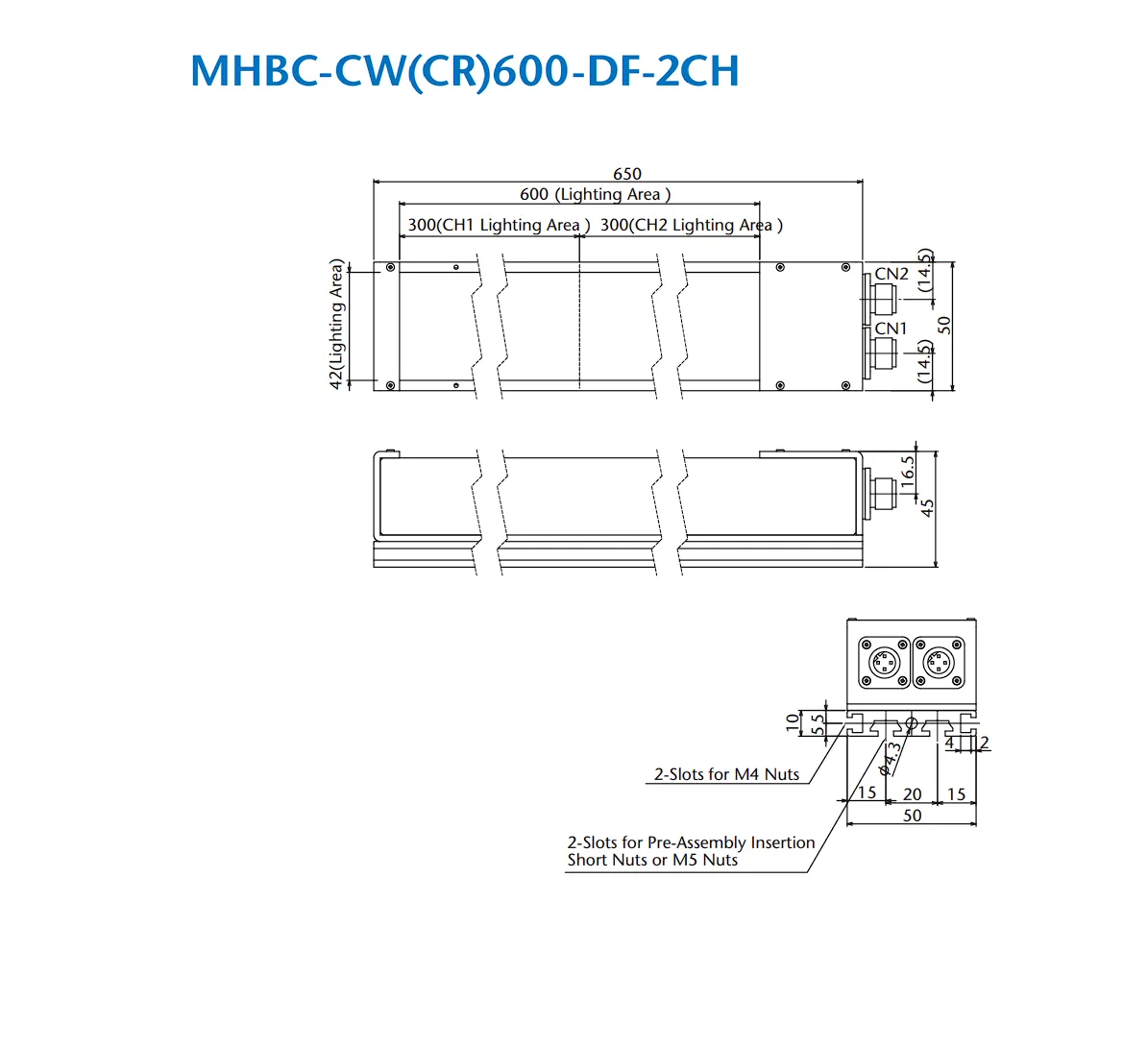 IoLite-vision MHBC bar light 2CH groot vlak