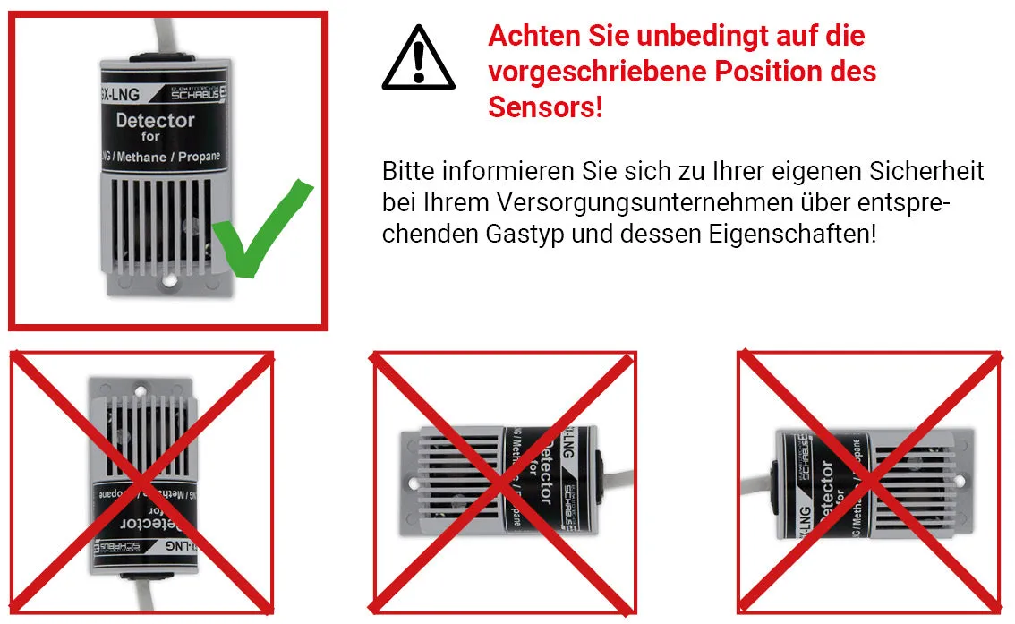 Schabus GX-LNG gassensor voor aardgas en vloeibaar gas