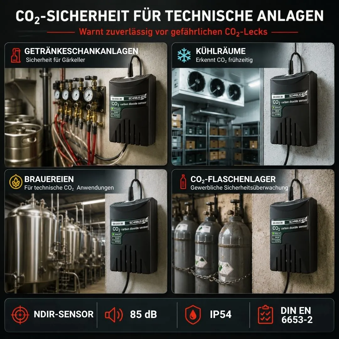Schabus GX-CO2-30 CO2-sensor actieve gasmelder