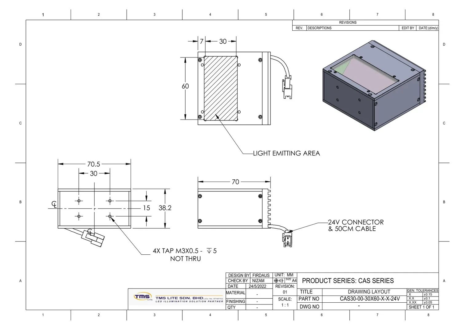 IoLite-vision CAS2-00-30x60-X coaxiale verlichting