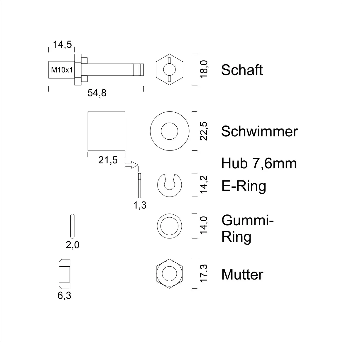 Schabus SHT 8060 actieve minivlotterschakelaar