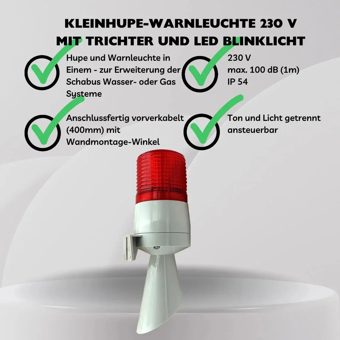 Schabus 230V signaalhoorn met LED-waarschuwingslamp