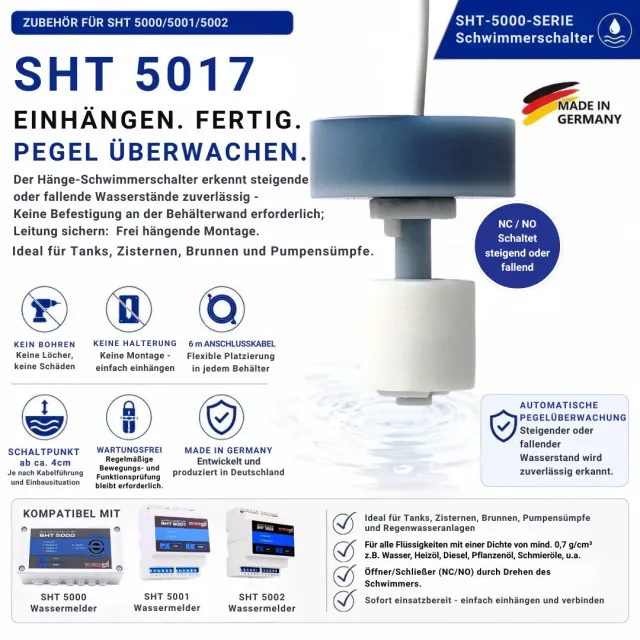 Schabus SHT 5017 hangende vlotterschakelaar voor waterniveau