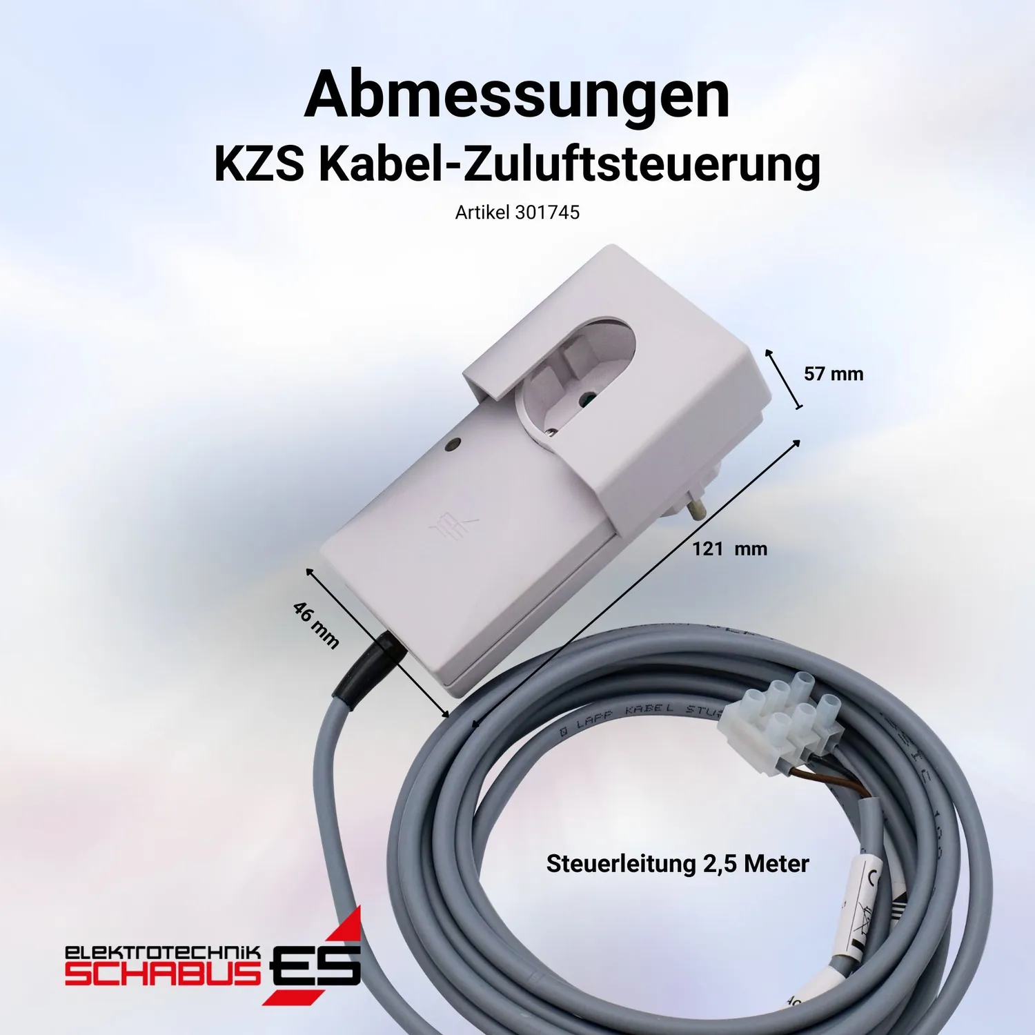 Schabus KZS 200 kabel-zuluftsturing stekkermodel