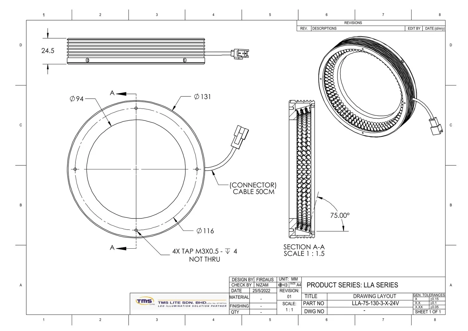 IoLite-vision LLA LLA-75-130-3 ledverlichting