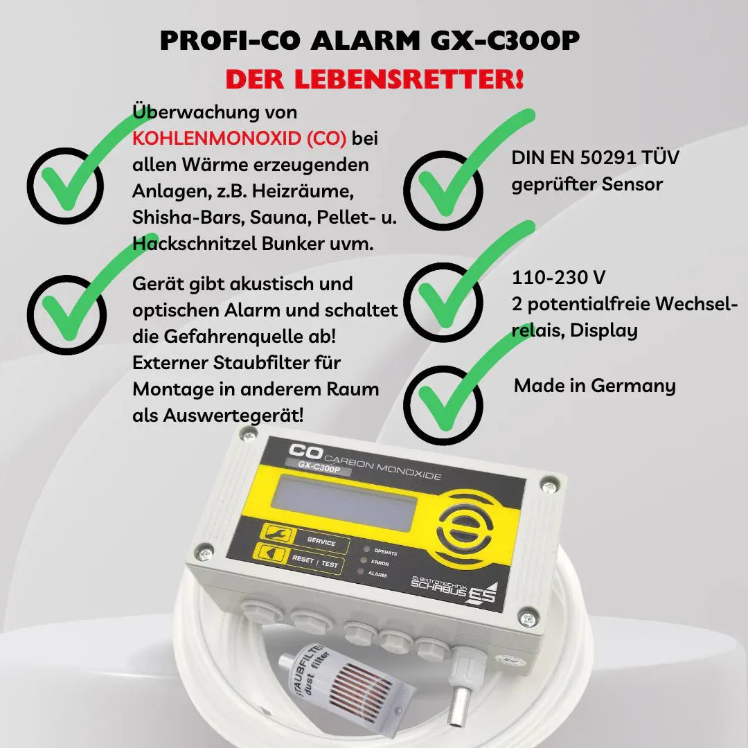 Schabus PROFI CO ALARM GX-C300P koolmonoxidemelder