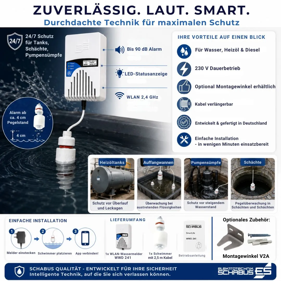 Schabus WWD 241 Smart watermelder 230V met vlotter olie