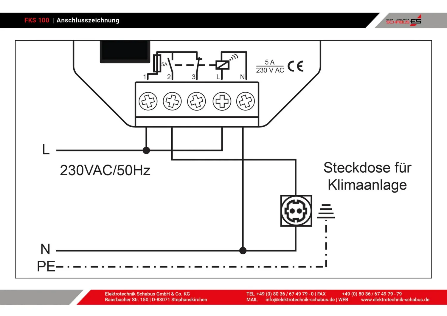 Schabus FKS 100 draadloze klimaatregeling inbouw