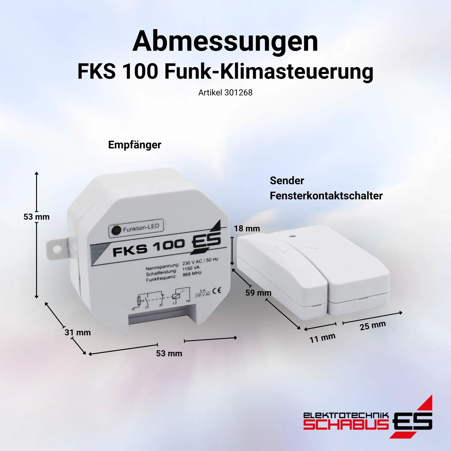 Schabus FKS 100 draadloze klimaatregeling inbouw