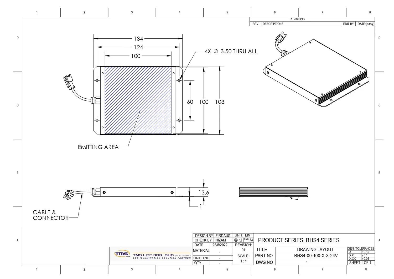 IoLite-vision BHS4-00-100-X achtergrondverlichting LED