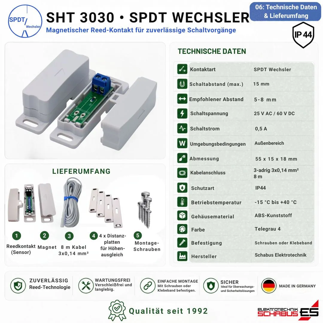 Schabus SHT 3030 reedcontactschakelaar SPDT IP44
