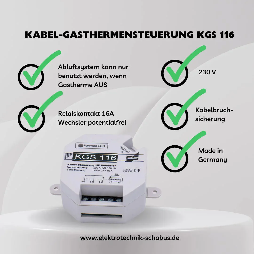 Schabus KGS 116 afzuigbesturing bedraad gastherme