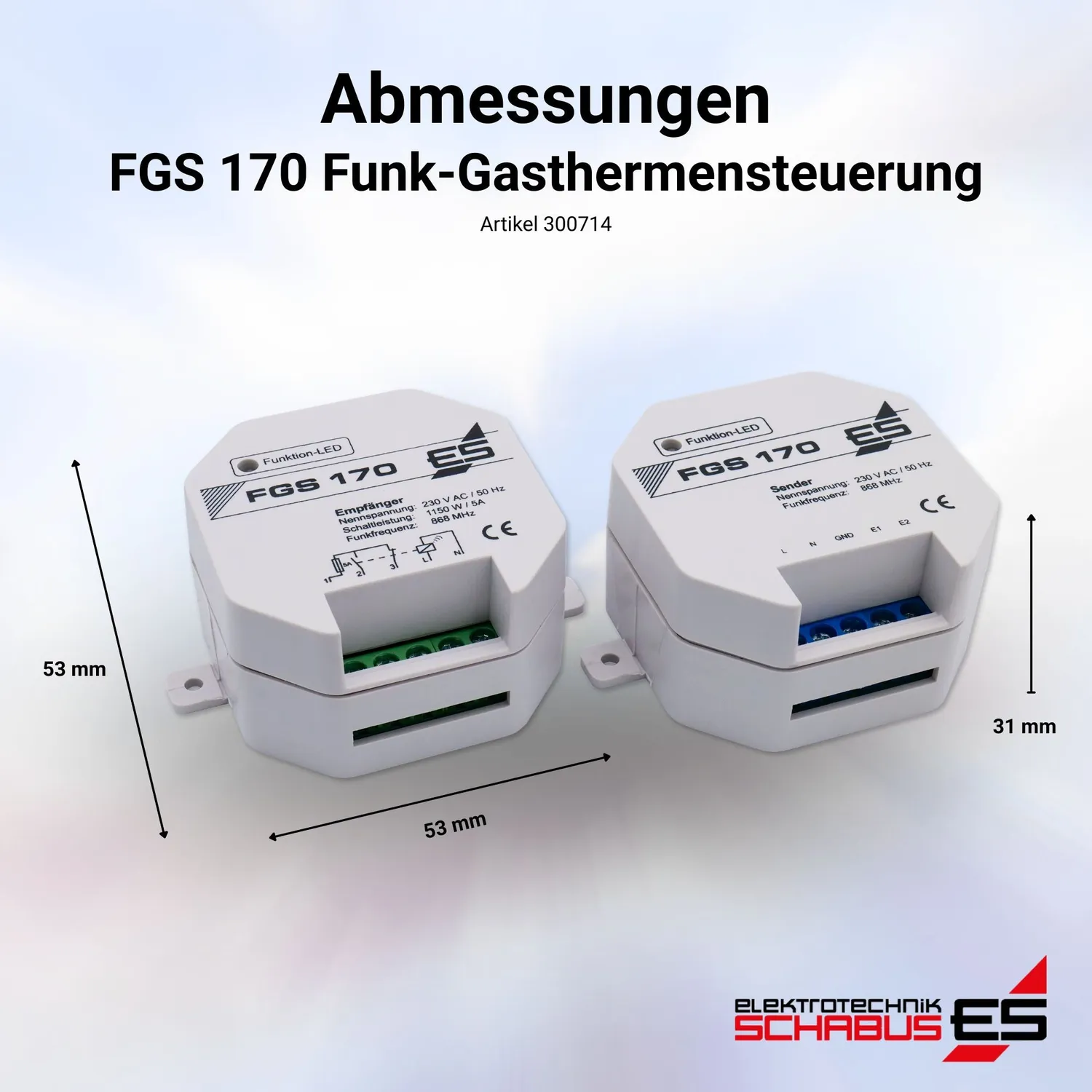 Schabus FGS 170 gasthermebesturing voor afzuiging draadloos