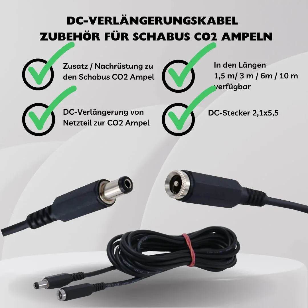 Schabus CO₂-ampel DC-verlengkabel installatie