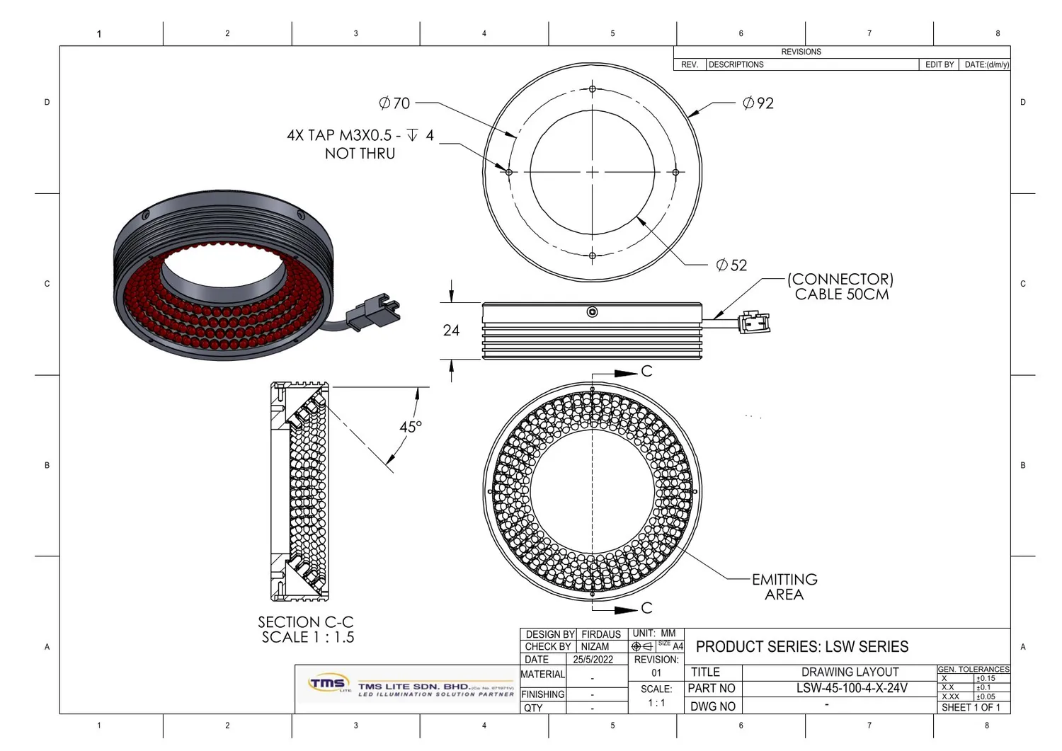 IoLite-vision LSW-45-090-4 LED-spot