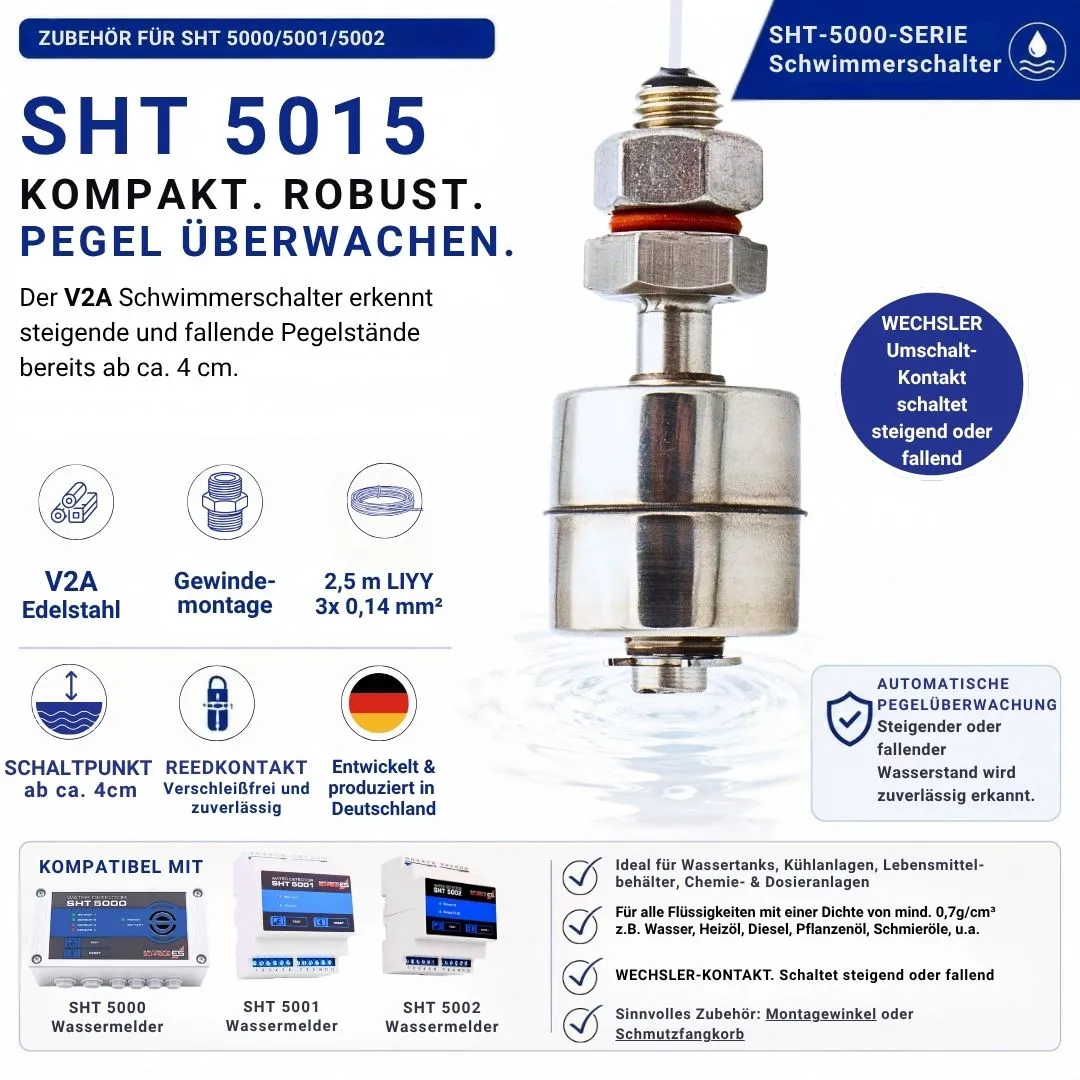 Schabus SHT 5015 mini-vlotterschakelaar V2A wisselaar
