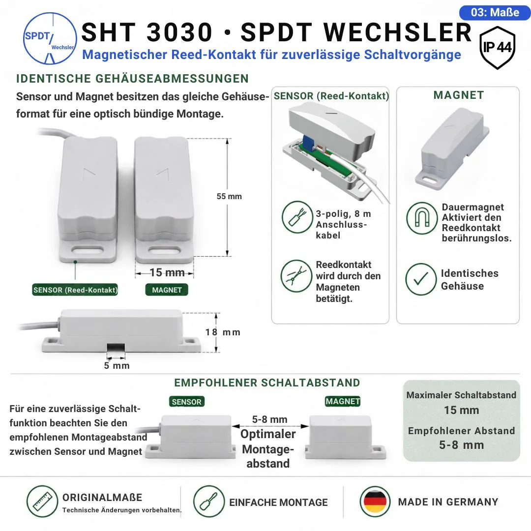 Schabus SHT 3030 reedcontactschakelaar SPDT IP44