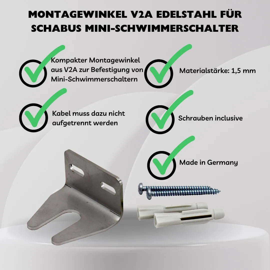 Schabus montagehoek mini-vlotterschakelaar V2A