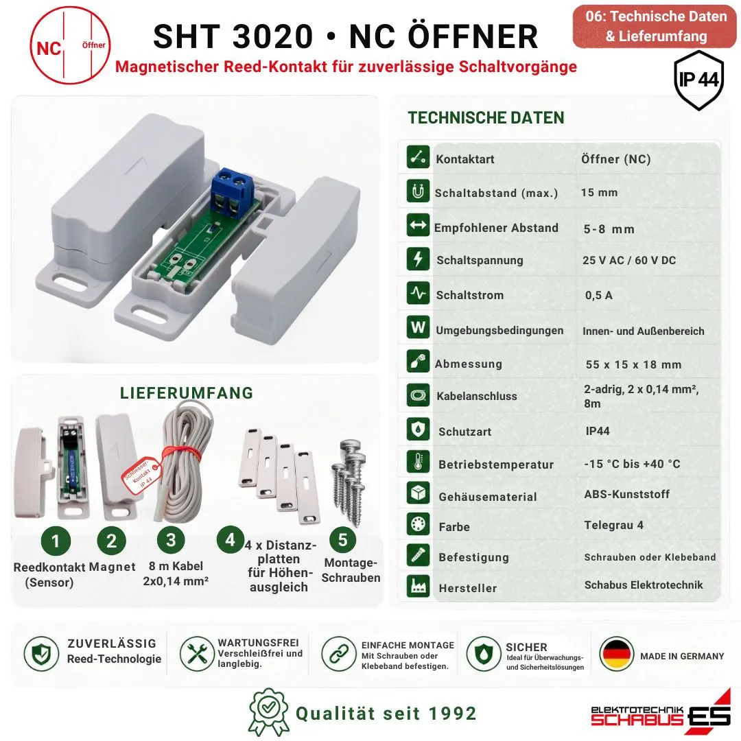 Schabus SHT 3020 magneetschakelaar opener IP44 8m