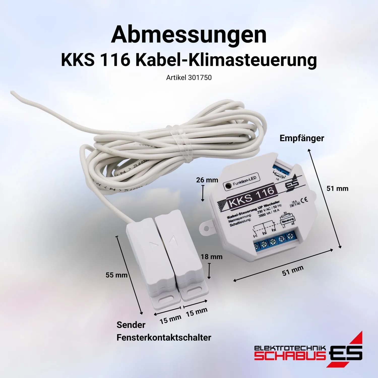 Schabus KKS 116 klimaatbesturing inbouw kabel