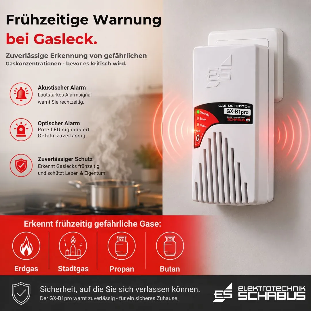 Schabus GX-B1pro gasmelder stopcontact aardgas LPG 230V