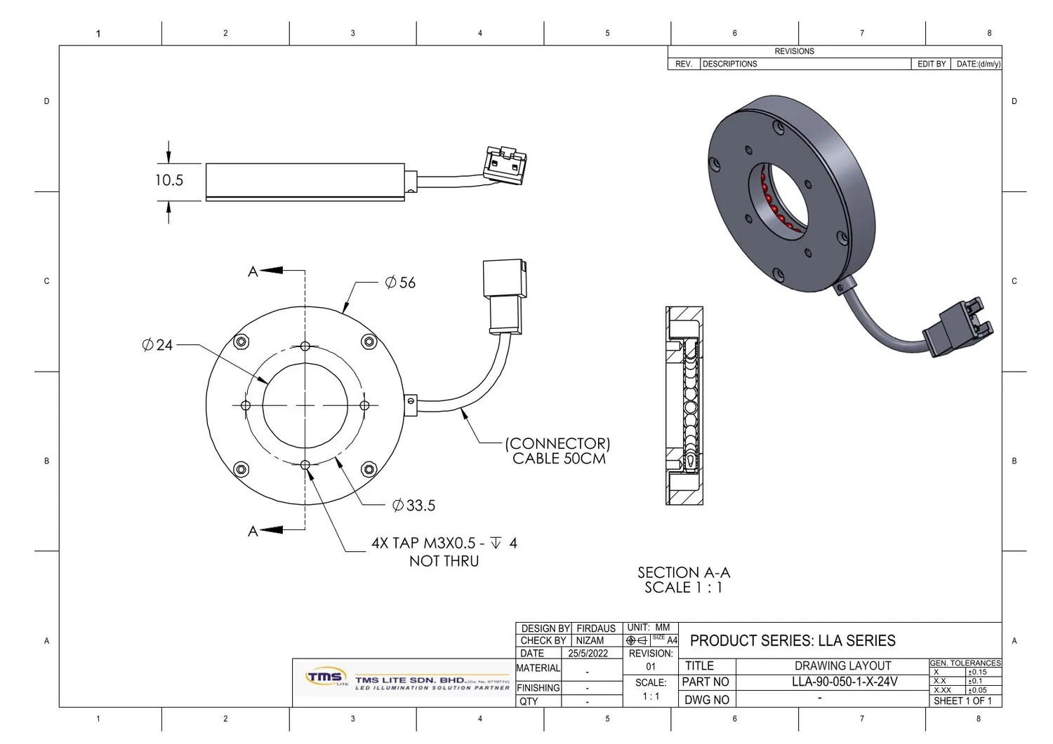 IoLite-vision LLA-90-050-1 LED-array 90°