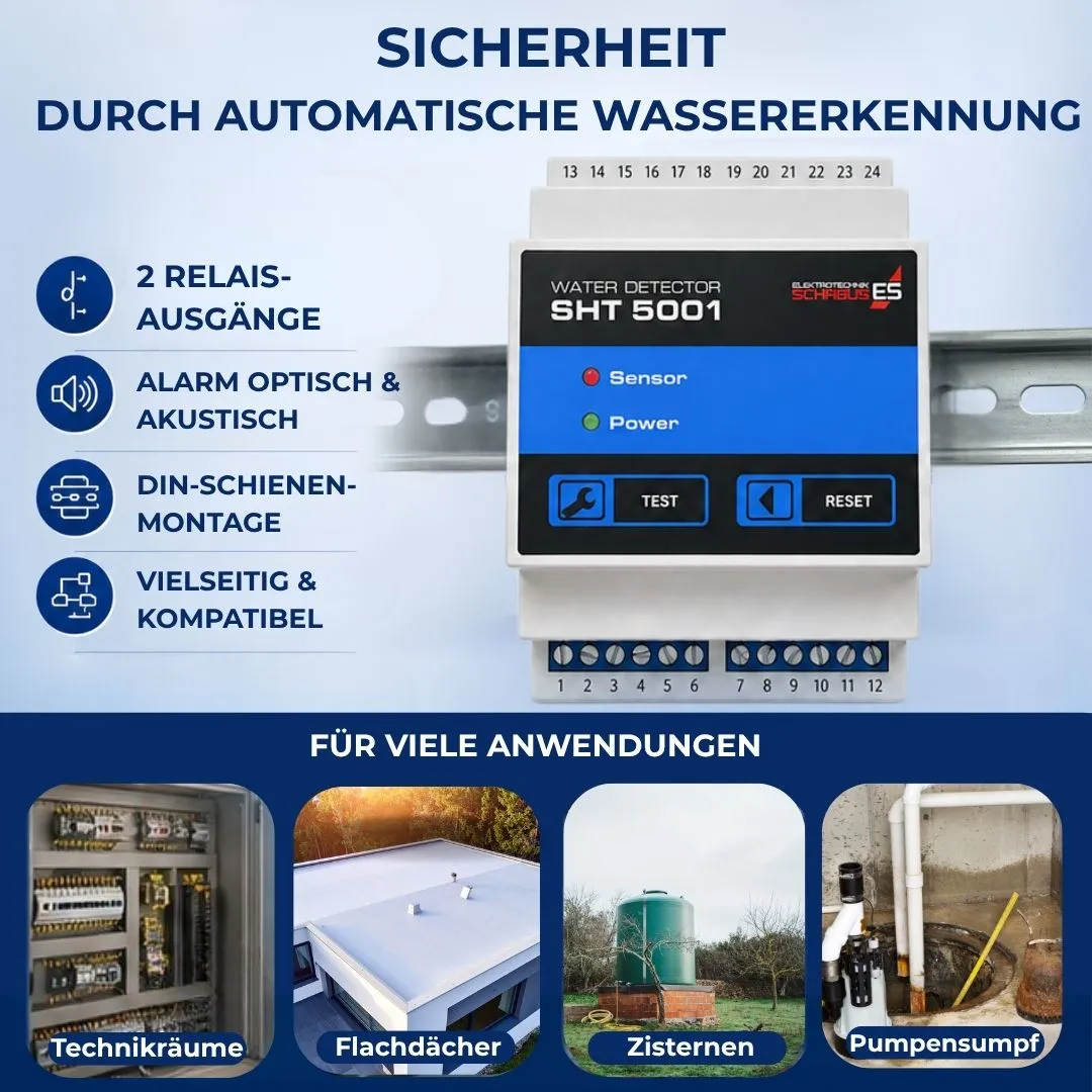 Schabus SHT 5001 watermelder DIN-rail 2 relaisuitgangen