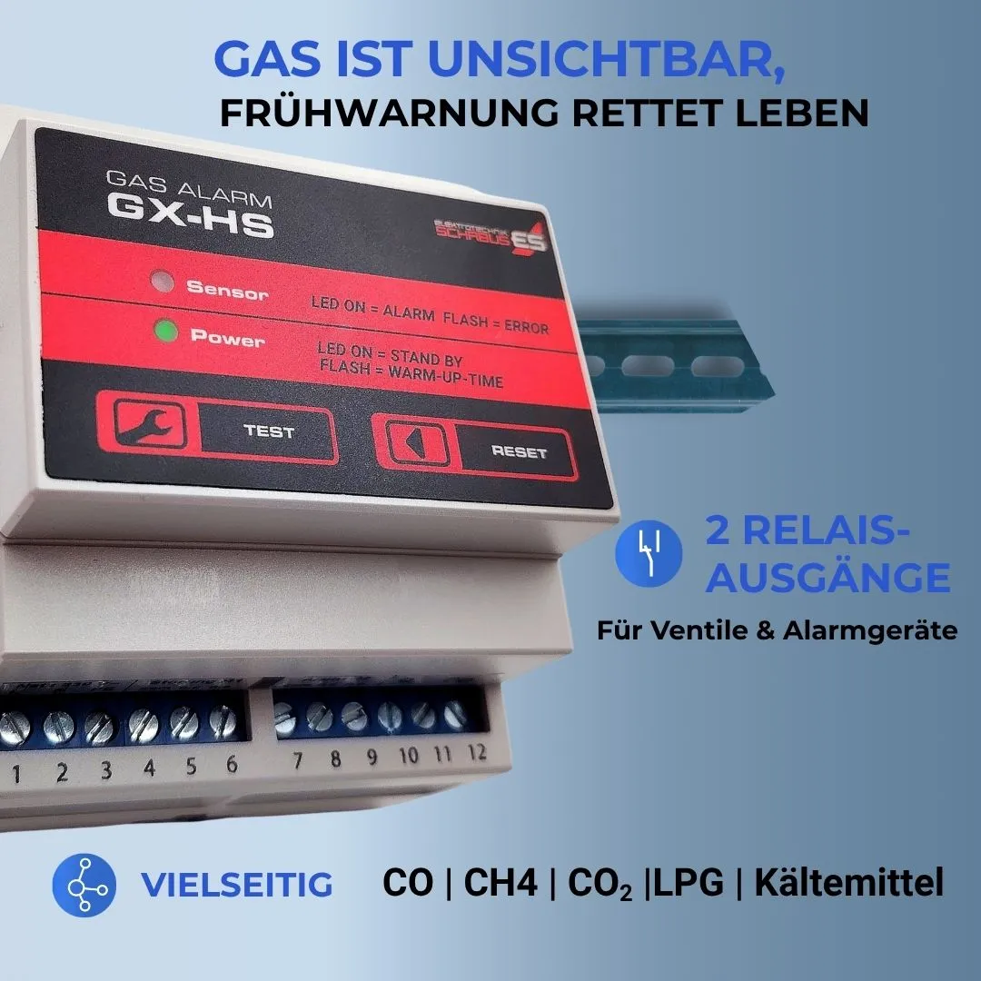 Schabus GX-HS gasbesturing DIN-rail voor externe gassensoren