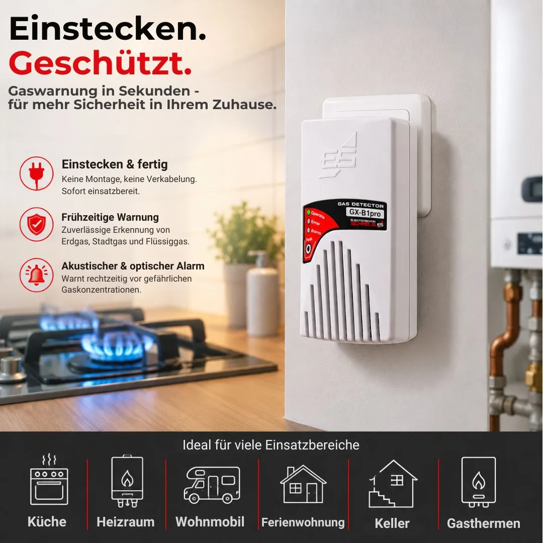 Schabus GX-B1pro gasmelder stopcontact aardgas LPG 230V