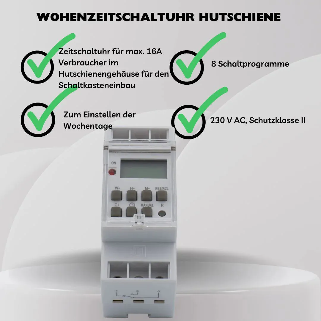 Schabus elektronische weekschakelklok DIN-rail 16 A