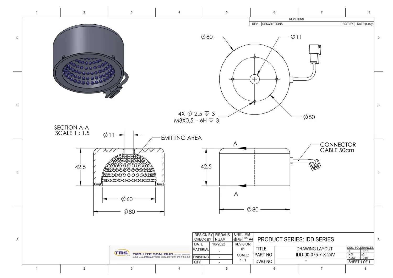 IoLite-vision IDD-OO-075-7 domeverlichting rondom