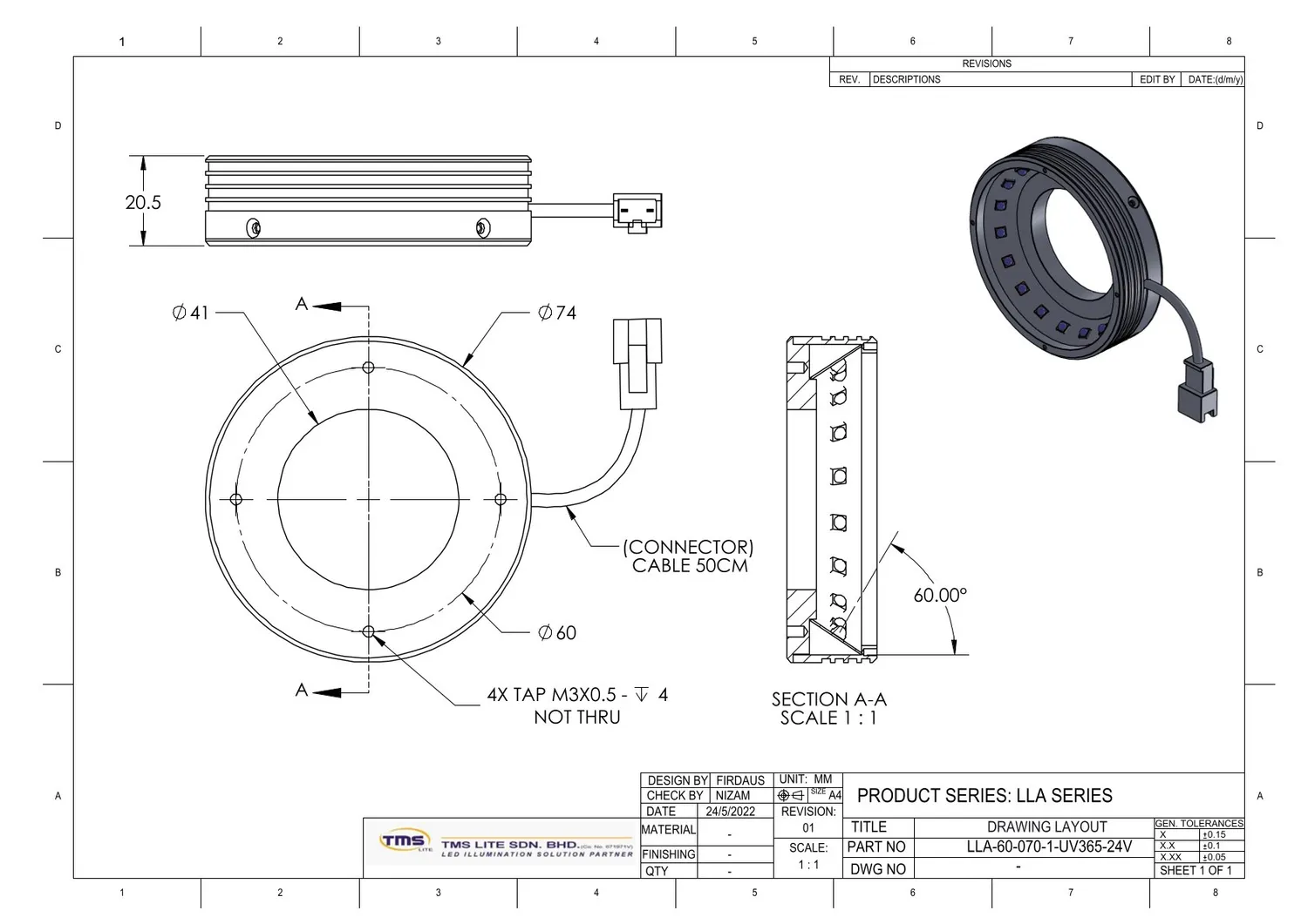 IoLite-vision LLA-60-070-1 UV-verlichting