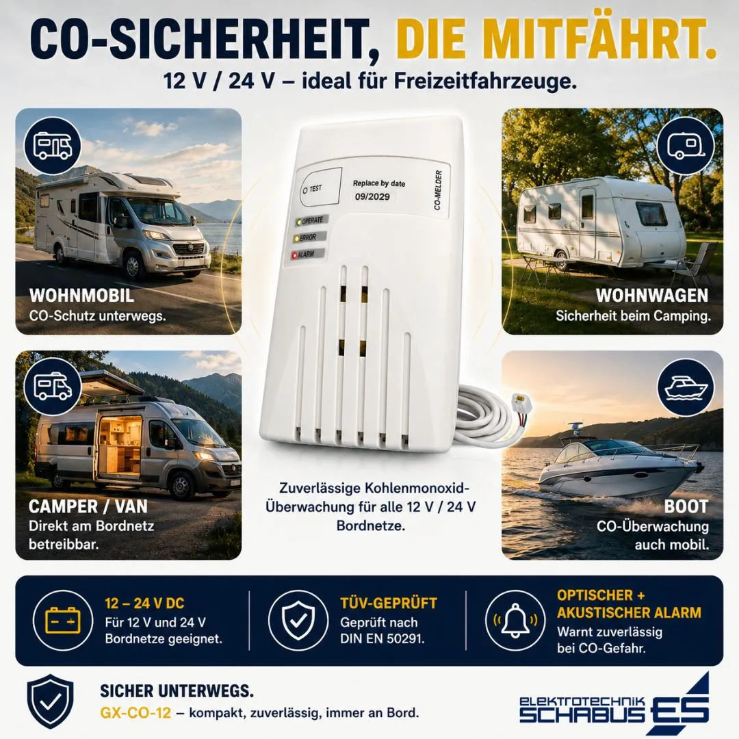 Schabus GX-CO-12 CO-melder 12V/24V mobiel