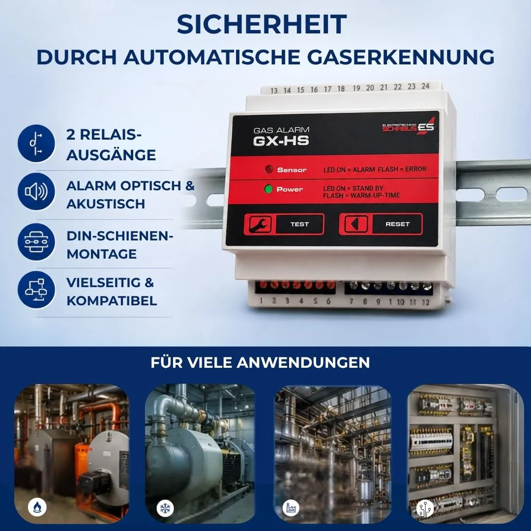 Schabus GX-HS gasbesturing DIN-rail voor externe gassensoren