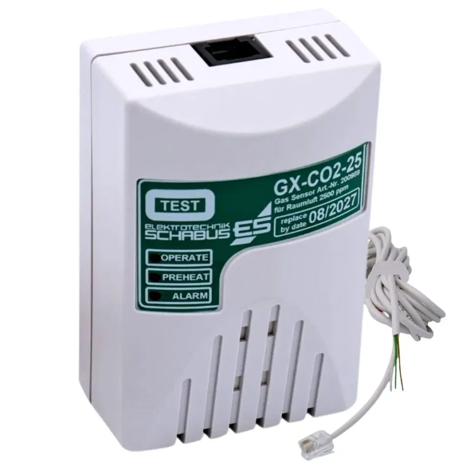Schabus GX-CO2-25 CO₂-sensor voor binnenlucht met alarm