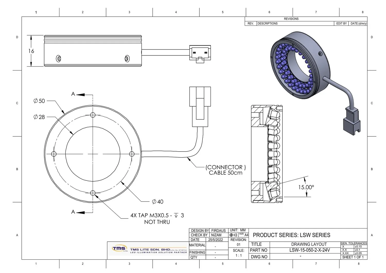IoLite-vision LSW-15-050-2-B led spotverlichting spot