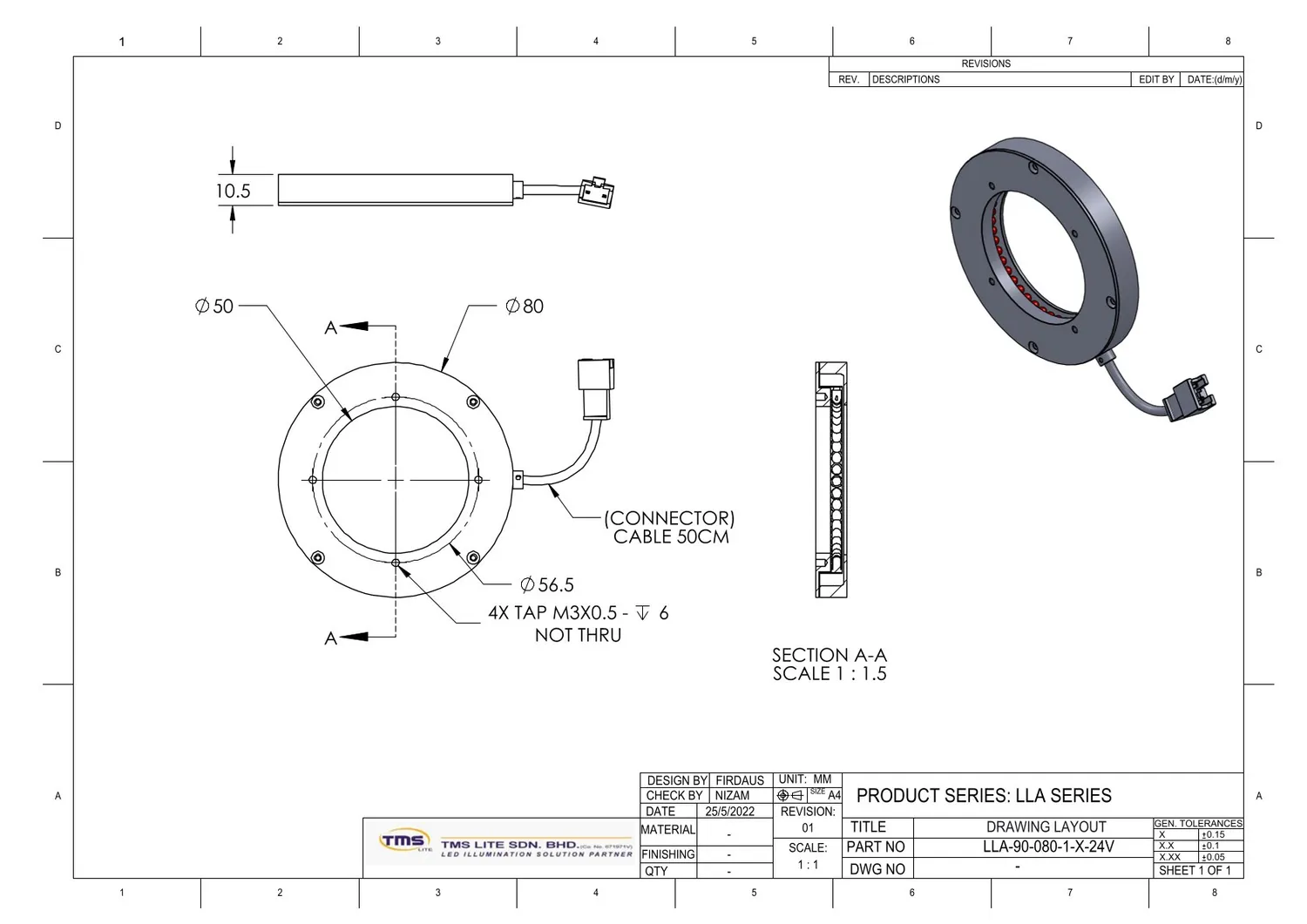 IoLite-vision LLA-90-080-1 low-angle verlichting