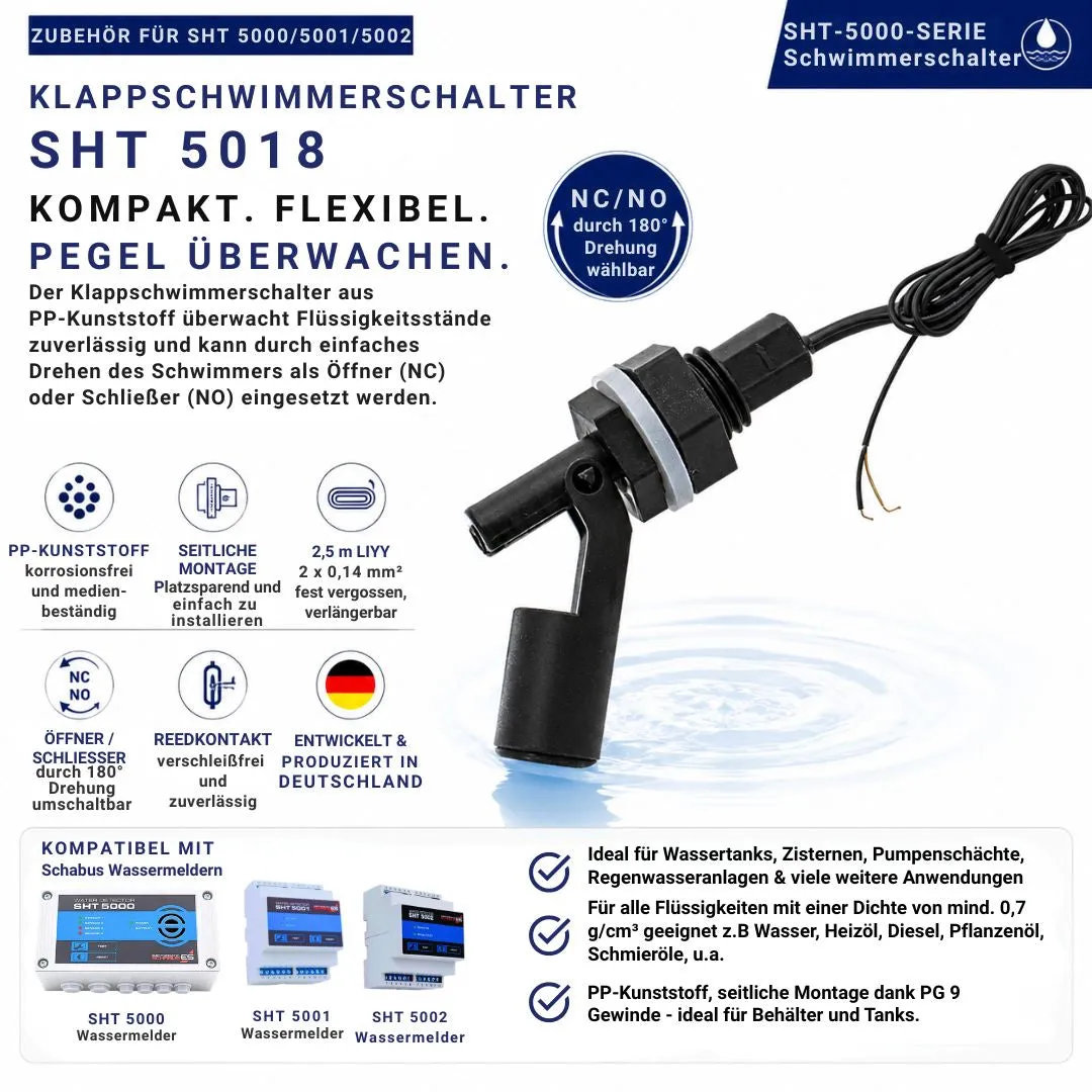 Schabus SHT 5018 klapvlotterschakelaar NC NO waterniveau