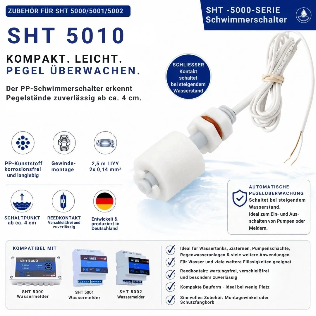 Schabus SHT 5010 mini-vlotterschakelaar kunststof NC/NO