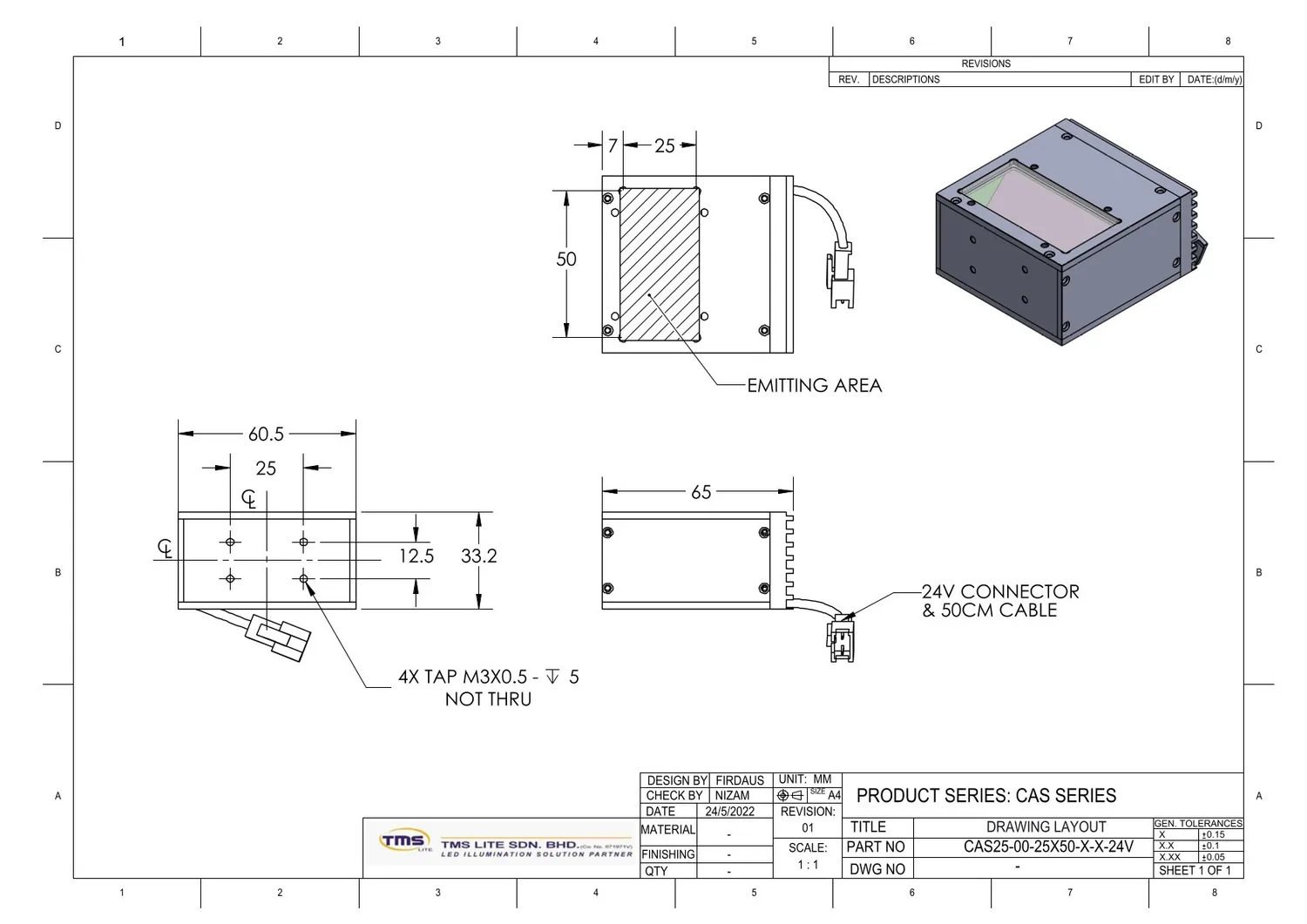 IoLite-vision CAS2-00-25x50-X coaxiale verlichting mid power