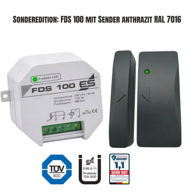 Schabus FDS 100 draadloze afzuigbesturing zender antraciet
