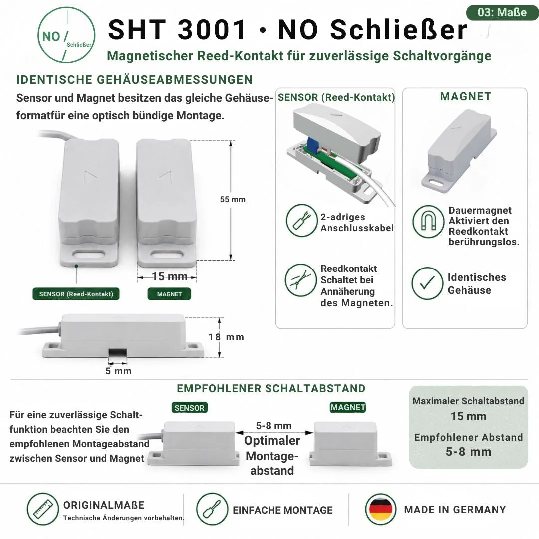 Schabus SHT 3001 magneetcontact sluiter telegrijs