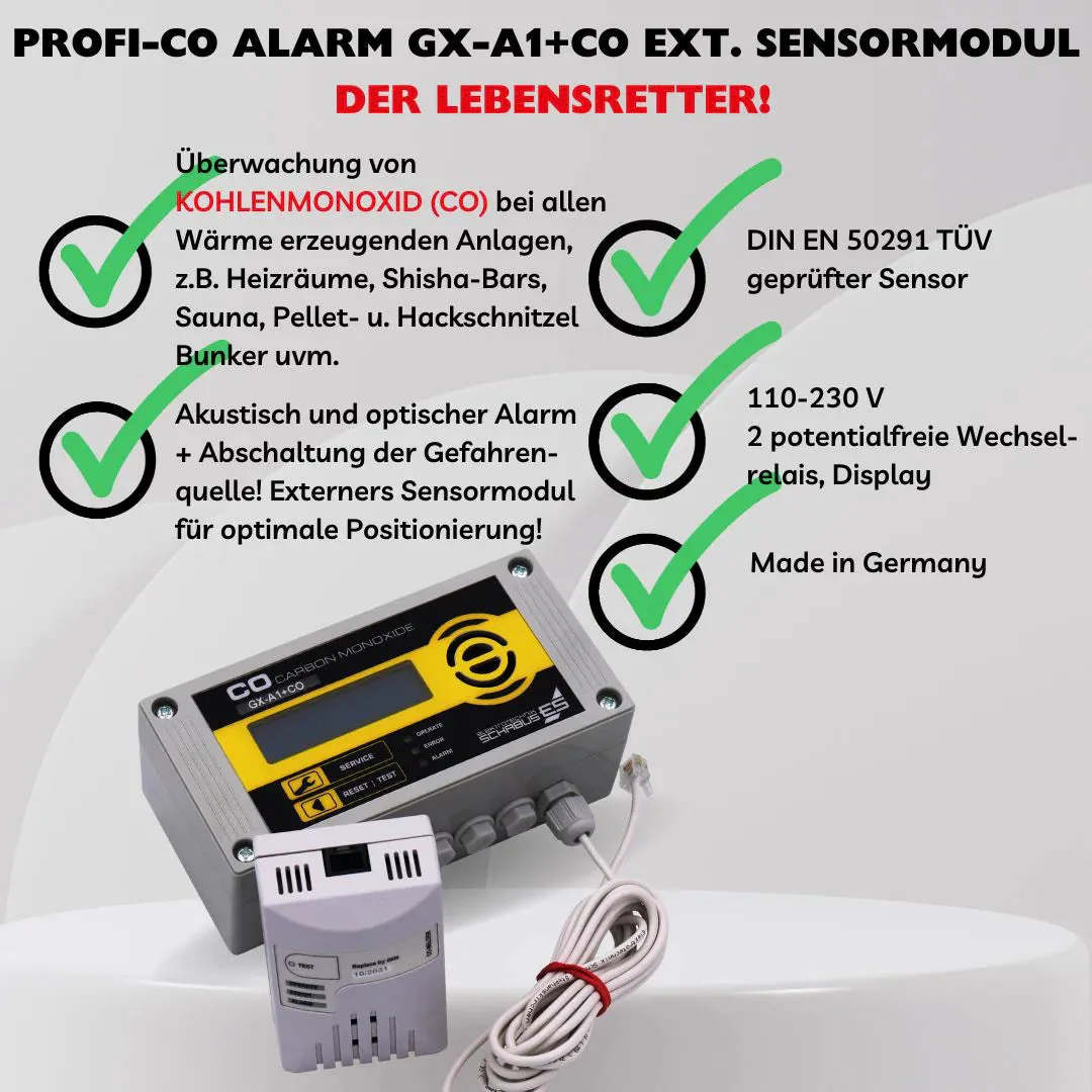Schabus GX-A1+CO CO-melder met externe sensor