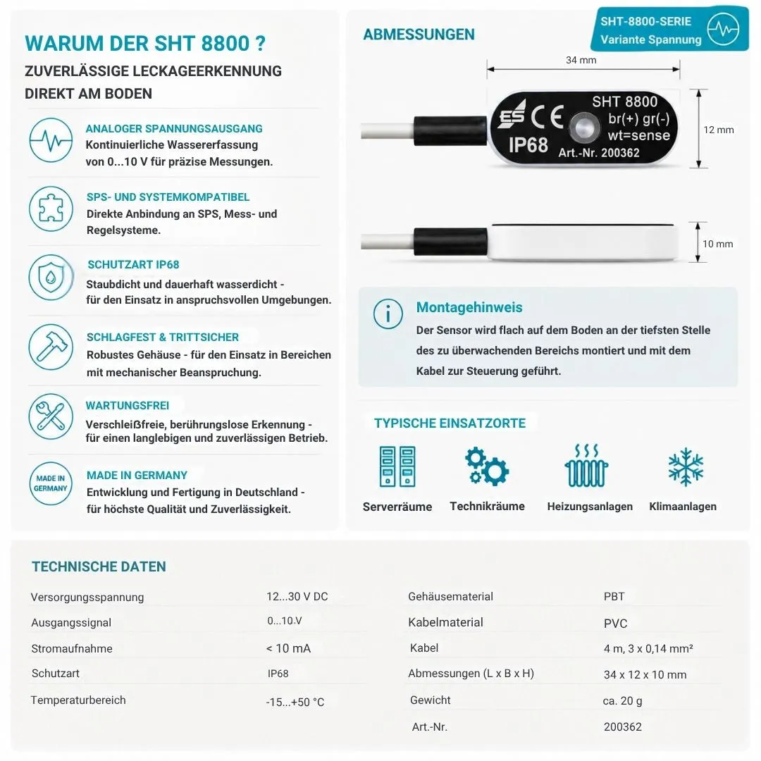 Schabus SHT 8800 actieve watersensor analoge spanning