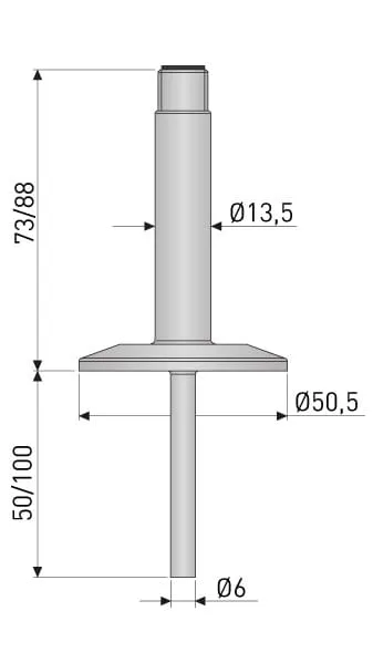 Inor TRA-C10 Pt100 temperatuursensor flens 6 mm