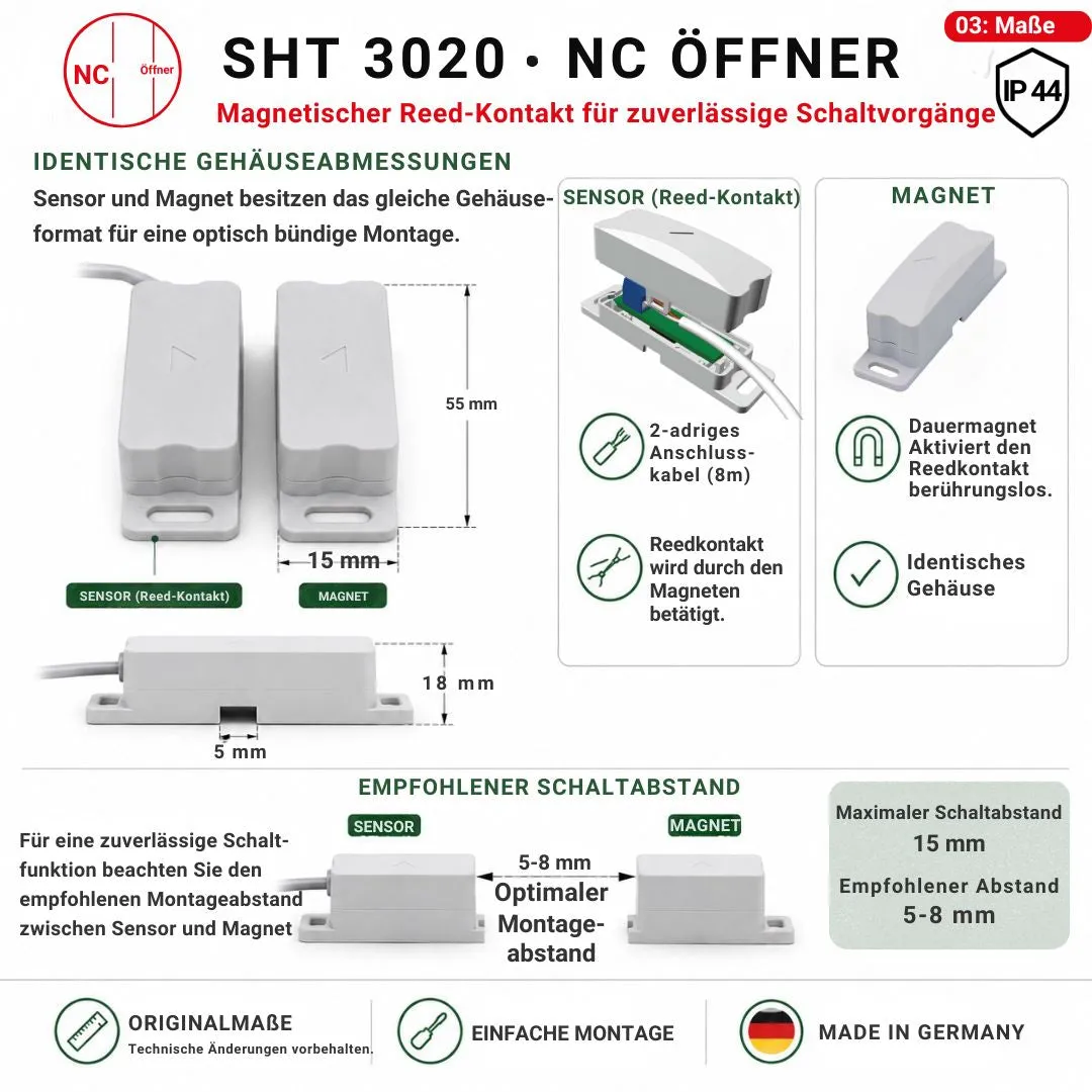 Schabus SHT 3020 magneetschakelaar opener IP44 8m